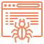 оранжева икона на паяк на компютърен екран.